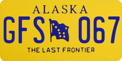 AK license plate GFS067