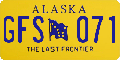 AK license plate GFS071