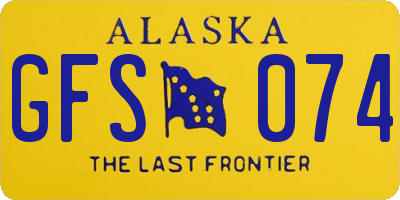 AK license plate GFS074