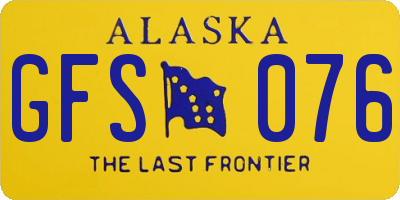AK license plate GFS076