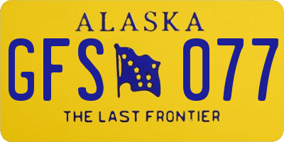 AK license plate GFS077