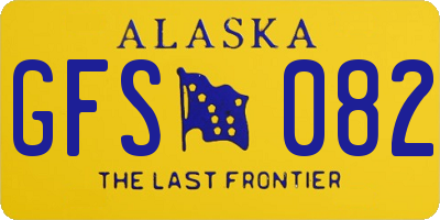 AK license plate GFS082