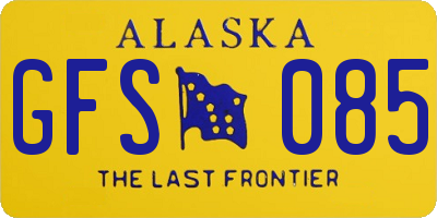 AK license plate GFS085