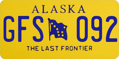 AK license plate GFS092