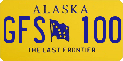 AK license plate GFS100