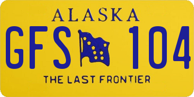 AK license plate GFS104