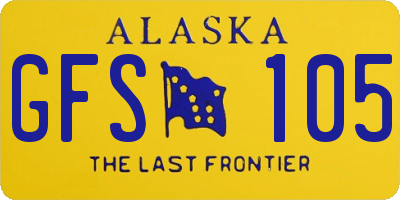 AK license plate GFS105