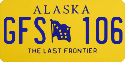 AK license plate GFS106