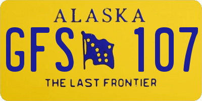 AK license plate GFS107