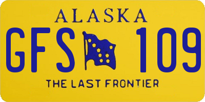 AK license plate GFS109