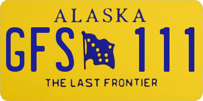 AK license plate GFS111