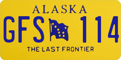 AK license plate GFS114