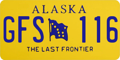AK license plate GFS116