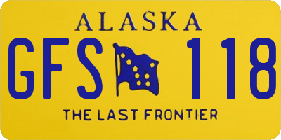 AK license plate GFS118