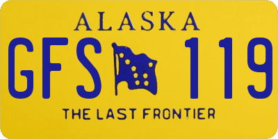AK license plate GFS119