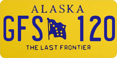 AK license plate GFS120