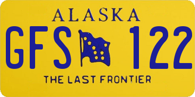 AK license plate GFS122