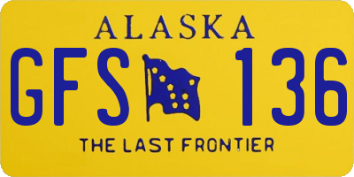 AK license plate GFS136