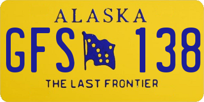 AK license plate GFS138