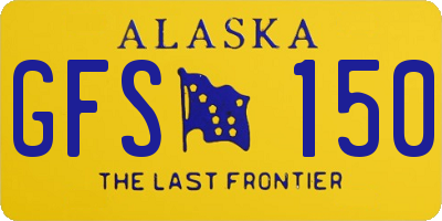 AK license plate GFS150