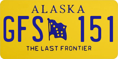 AK license plate GFS151