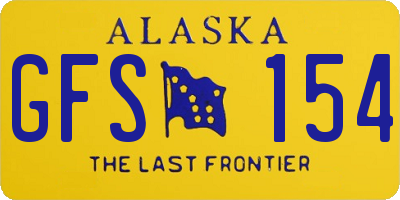 AK license plate GFS154