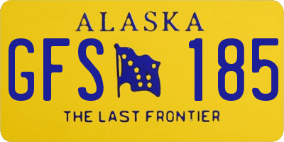 AK license plate GFS185