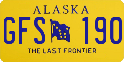 AK license plate GFS190
