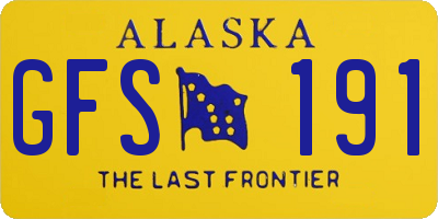 AK license plate GFS191
