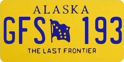 AK license plate GFS193