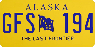 AK license plate GFS194
