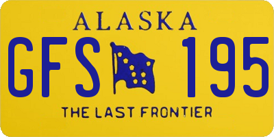 AK license plate GFS195