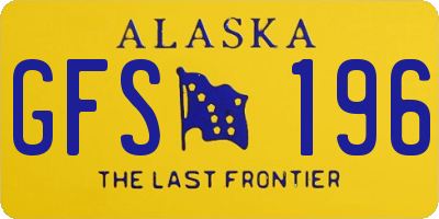 AK license plate GFS196