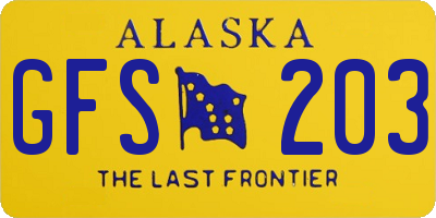 AK license plate GFS203
