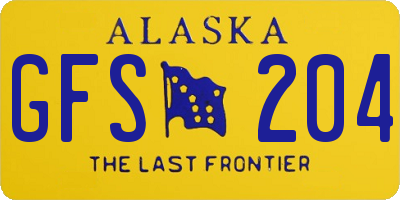 AK license plate GFS204