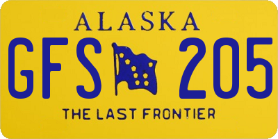 AK license plate GFS205
