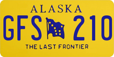AK license plate GFS210