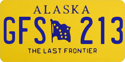 AK license plate GFS213