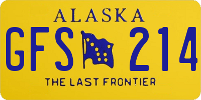AK license plate GFS214