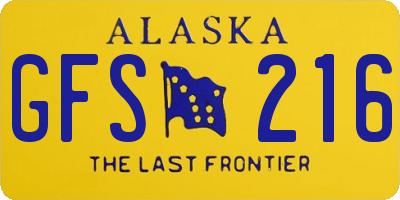 AK license plate GFS216
