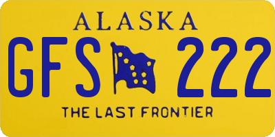 AK license plate GFS222