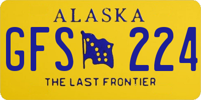 AK license plate GFS224