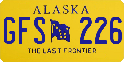 AK license plate GFS226