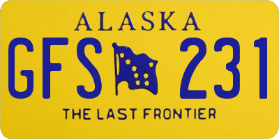 AK license plate GFS231