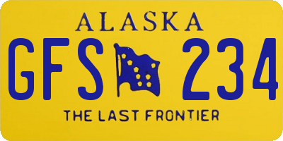 AK license plate GFS234