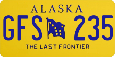 AK license plate GFS235