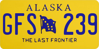 AK license plate GFS239
