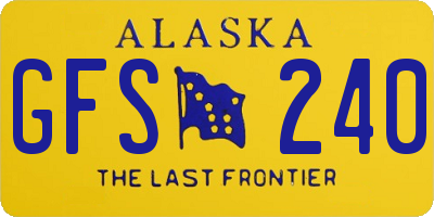 AK license plate GFS240