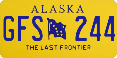 AK license plate GFS244