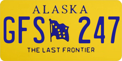 AK license plate GFS247